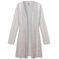 thumbnail image 1 of Women's Plus size 6x Tall Maxi Cardigan Straight Soft Peach Aurora Designer Print Slinky Casual Long Flowy Drape Mid-Weight Duster Sweater Made in USA, 1 of 4