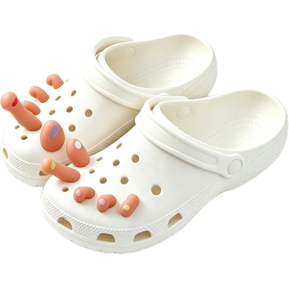 10Pcs Funny Toe Charms, Realistic Fake Toe Shoe Charms, Novelty Croc Shoe Accessories for Clogs, Funny Shoe Decorations