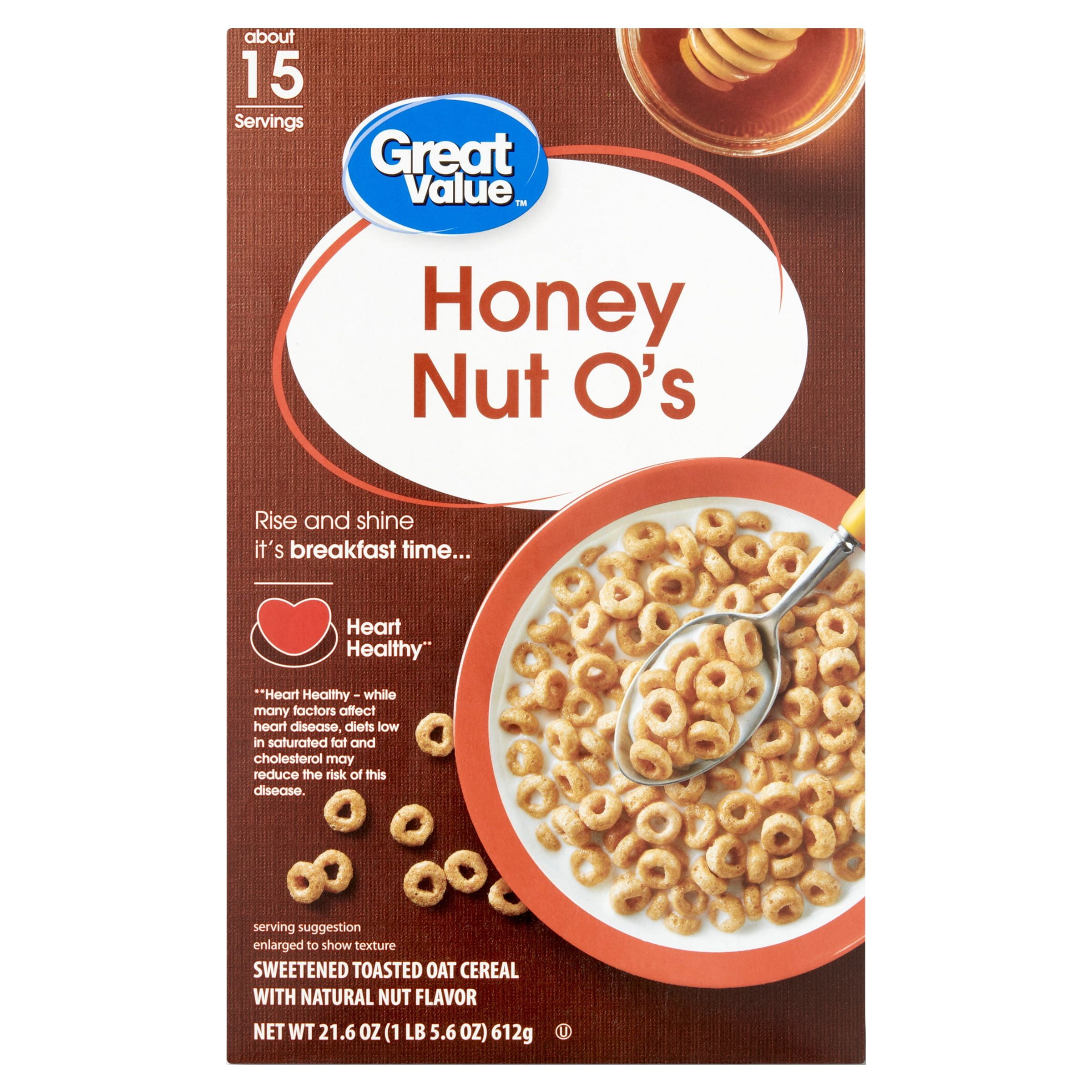 Great Value Honey Nut O’s Oat Breakfast Cereal, 21.6 oz - Walmart.com