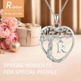 thumbnail image 3 of Heshpaws Heart Tree of Life Necklace Custom Initial Letter Pendant Jewelry for Women, Gift for Mom Daughter Wife, 3 of 6