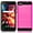 Pink, variant on Alcatel PulseMix / A50 / A5 / 5085 Hybrid Metal Brushed Shockproof Tough Case Cover