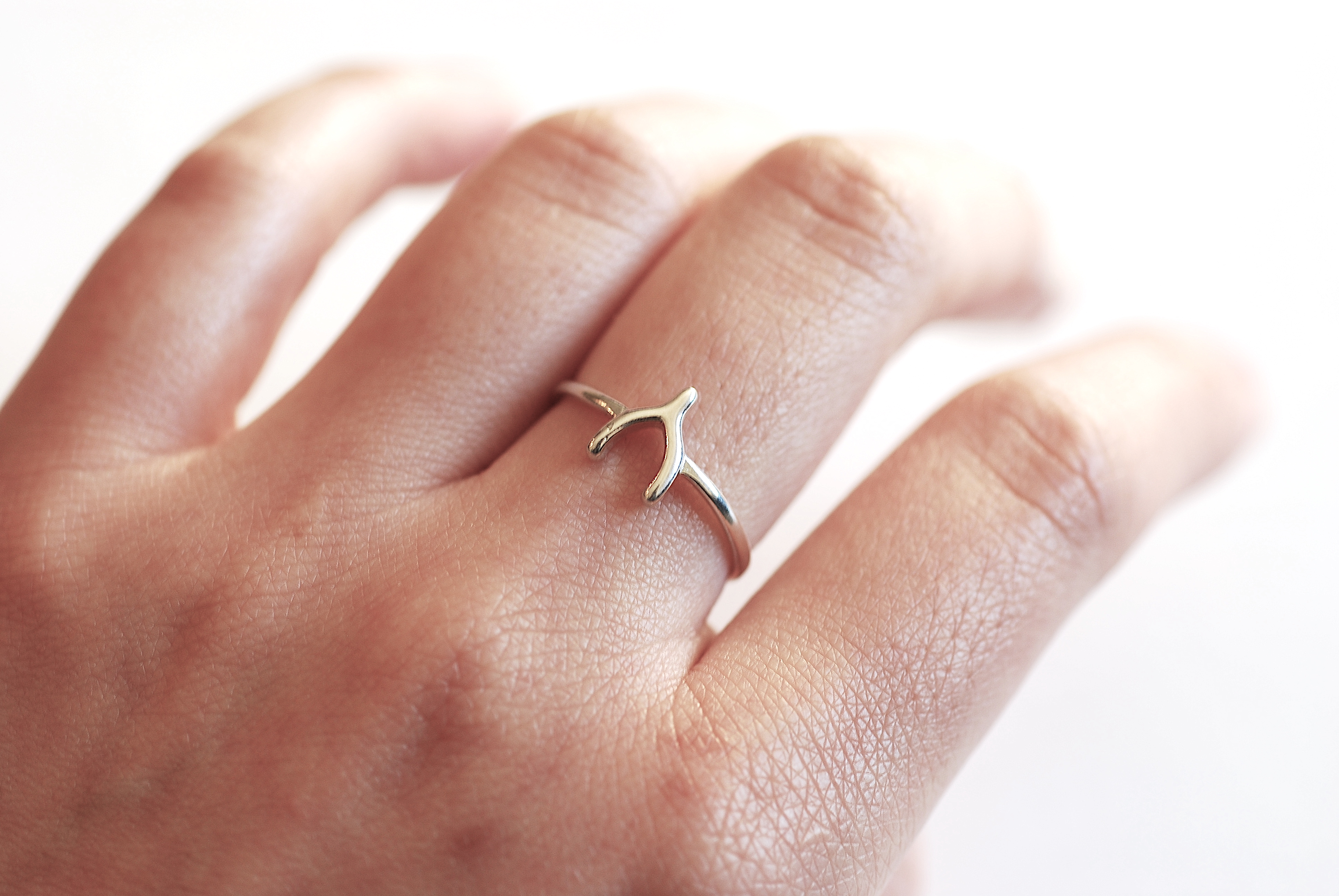 Wishbone Ring - 925 Sterling Silver - Adjustable - Walmart.com