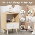 thumbnail image 6 of Jaxpety Set of 2 Wood Nightstand W/ Drawer and Open Shelf, End Table  for Home Bedroom Living Room, Light Wood, 6 of 16