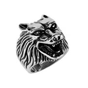 LA NY JEWELRY Wolf Head 316 Stainless Steel Mens Casting Ring- Size 10