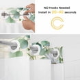 thumbnail image 5 of Daisy Eucalyptus Leaves No Hook Shower Curtain with Snap in Liner Floral Spring Vintage Countryside Waterproof Bathroom Shower Curtain with See Through Top Window for Bathtub 72" x 78", 5 of 9