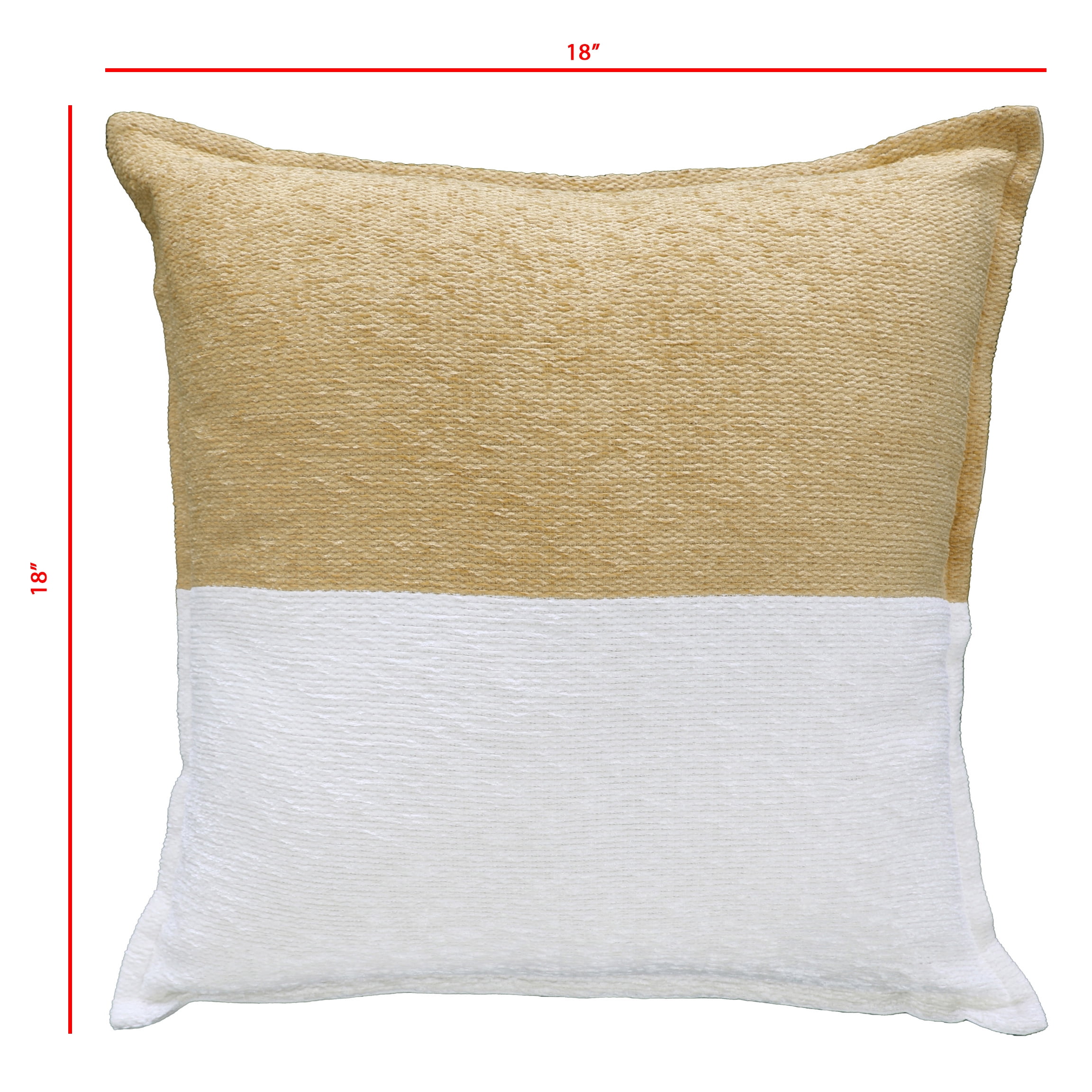 Mainstays 18" x 18" Two-Toned Golden Curry Polyester Cotton Square Decorative Throw Pillow