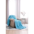 thumbnail image 3 of J&V TEXTILES Fleece Throw Blanket for Couch - Thick and Warm Blanket for Winter, Soft and Fuzzy Throw Blanket for Sofa, Fall Throw Blanket Blue, King U.S. Standard, 3 of 5