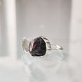 thumbnail image 3 of Natural Garnet Ring, Rough Garnet Gemstone Ring, January Birthstone, Heart Adjust Ring, 925 Sterling Silver, Womens Ring, Christmas, Thanksgiving, Handmade, Statement Jewelry, Rough Gemstone Jewelry, 3 of 6