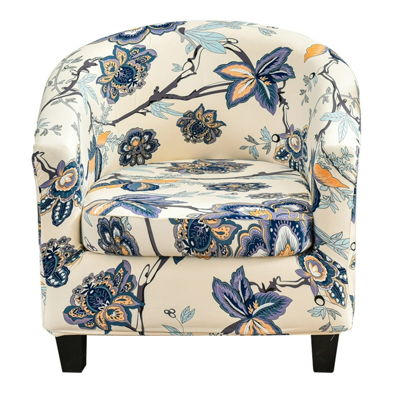 2 Piece Stretch Club Chair Slipcover Printed Tub Chair Covers Armchair Cover for Living Room