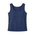 thumbnail image 2 of Cilsoka Womens Scoop Neck Linen Tank Tops Button Down Sleeveless Shirts Vest Top, 2 of 5