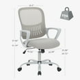 thumbnail image 6 of Yangming Office Chairs with Lumbar Support, 250 lb. Capacity, Grey, 6 of 8