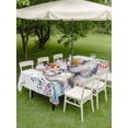 thumbnail image 3 of Outdoor Tablecloth with Umbrella Hole and Zipper, Bunny Easter Rectangle Table Cloth 60x102 Inch Waterproof Tablecloth, Eucalyptus Leaves Spring Floral Eggs Weeping Picnic Table Cover for Patio, 3 of 7