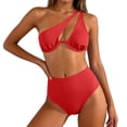 thumbnail image 6 of Roncen Sexy Brazilian Thong High Cut Bikini Sets for Women One Shoulder Cutout Swimsuits 2 Pieces, 6 of 8