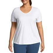 JMS by Hanes Women's Plus Size Short Sleeve V-Neck Tee