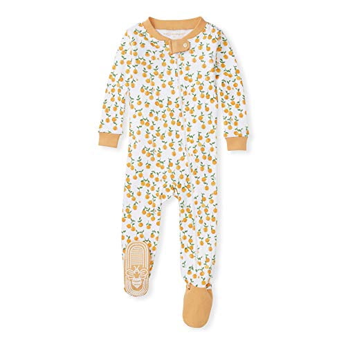 Pyjama Bebe Fille Pyjama Zippe avant Antiderapant 100 Coton Biologique et Traverses pour Tout Petits Fraichement Cueillis 12 Mois US