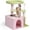 Pink & Green, variant on VINGLI Cat Tree, 27 inch Small Cat Tower with Scratching Post and Pad, Cat Condo for Indoor Kittens Padded Top Bed, Cats Indoor Activity Center