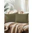 thumbnail image 2 of Waterproof Outdoor Throw Pillows with Inserts 12"x20" Set of 2, Sage Green Soft Decorative Pillowcases for Couch Bedroom, Brown Solid Color Simple Abstract Pillow Covers for Sofa Living Room, 2 of 8