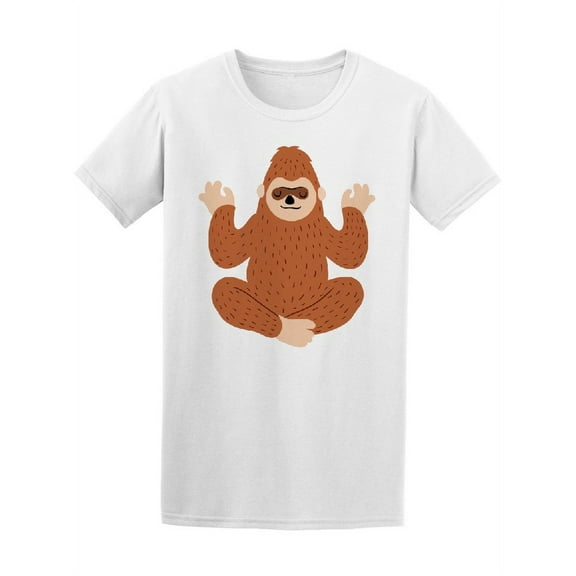 Bigfoot Doing Yoga Lotus Pose T-Shirt Men -Image by Shutterstock, Male 3X-Large