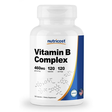 Nutricost Vitamin B Complex 460mg, 120 Capsules - With Vitamin C - High Potency Energy