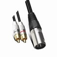 thumbnail image 4 of Cable RCA de Audio 2RCA Macho una XLR 3 Macho Cannon Amplificador Mezclador Enchufe AV Cable XLR una Dual RCA Cable 2M, 4 of 5