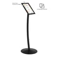 thumbnail image 2 of M&T Displays Simplistic Curved Menu Board 8.5x11 inch Black Pedestal Sign Holder Floor Standing Aluminum Front Loading Easy Open Poster Advertisement Sign Holder for Restaurant Cafe Hotel, 2 of 8