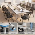 thumbnail image 5 of 47.2" Conference Table, 2 Pack Foldable Flip Top Modular Table with Silent Lockable Wheels, Space-Saving Mobile Training Desk for Office, Classroom & Meeting Spaces, White2, 5 of 7