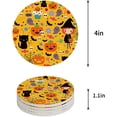thumbnail image 1 of FMSHPON Halloween Party Set of 8 Round Coaster for Drinks, Absorbent Ceramic Stone Coasters Cup Mat with Cork Base for Home Kitchen Room Coffee Table Bar Decor, 1 of 6