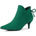 thumbnail image 1 of Unique Bargains Women's Pointy Toe Kitten Heel Ankle Booties, 1 of 6