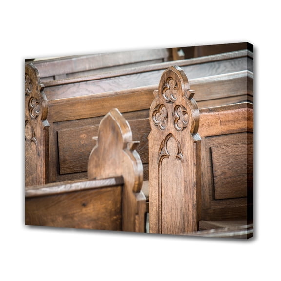 Church Pews Bank Church Ornaments Canvas Poster Bedroom Decor Sports Landscape Office Room Decor Gift,Frame-style,20x30inch(50x75cm)
