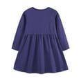 thumbnail image 6 of SERTG Kids Fashion Striped Long Sleeve Dress with Lace Round Neck Fall Winter Casual Midi Skirt for Children 2-8 Years(Blue#1,4 Years), 6 of 8