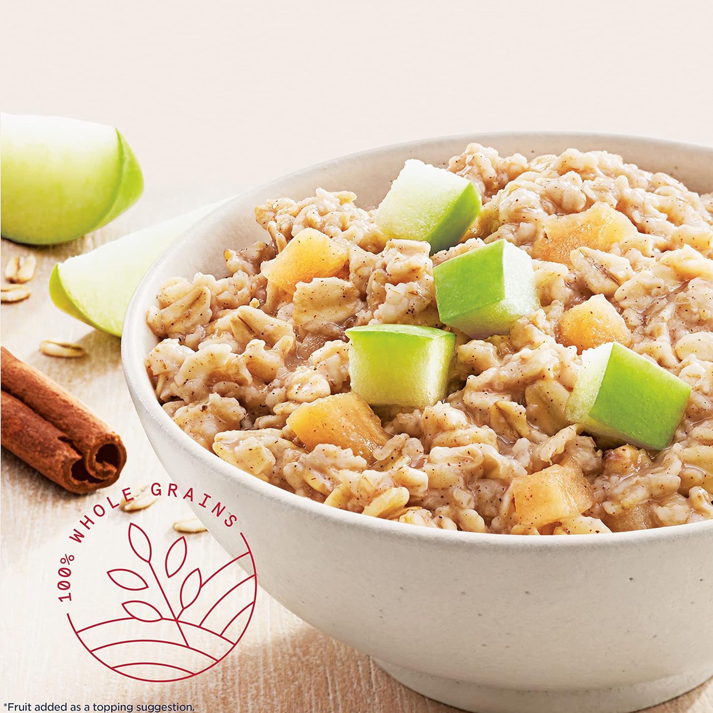 (6 pack) Quaker Instant Oatmeal Protein No Added Sugar Apples & Cinnamon, 1.76 Ounce 6 Packets