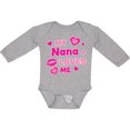 thumbnail image 3 of Inktastic Valentine's Day My Nana Loves Me Hearts and Lips Boys or Girls Long Sleeve Baby Bodysuit, 3 of 5