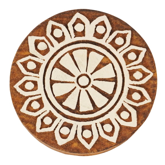 IBA Indianbeautifulart Textile Printing Block Mandala Hand Carved Wooden Stamp Wood Block Printing Textile Stamp For Fabric / Pottery Blocks- 2.5 Inches