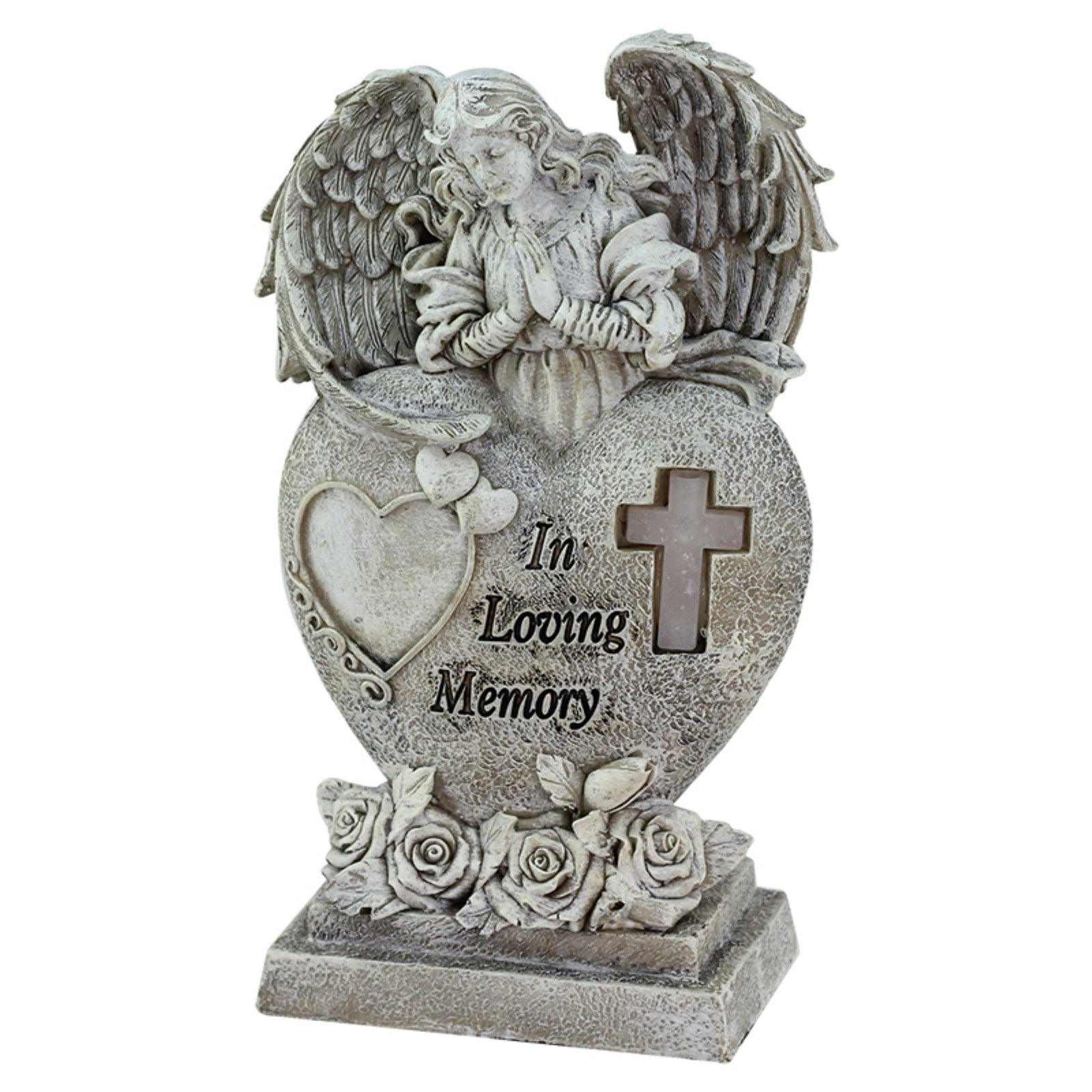 Northlight Praying Bereavement Angel Solar Powered Outdoor Garden Statue by Northlight