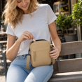 thumbnail image 5 of Clossjun Men Women Small Crossbody Bag Daily Wear Shoulder Bags Adjustable Belt Mini Messenger Bag Work Out Back To School Daypacks Khaki, 5 of 6