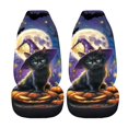 thumbnail image 5 of FUIALDOLG Halloween Cat Pattern Vehicle Seat Covers for Women, Set of 2 Front Seat Cover Non-Slip Breathable Washable Seat Protector, 5 of 12