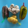 thumbnail image 4 of Xiao Hua Bolsa de compras reutilizable de malla portátil, paquete de 100, adecuada para almacenar productos agrícolas, frutas y verduras, color verde, 50 cm de largo., 4 of 5