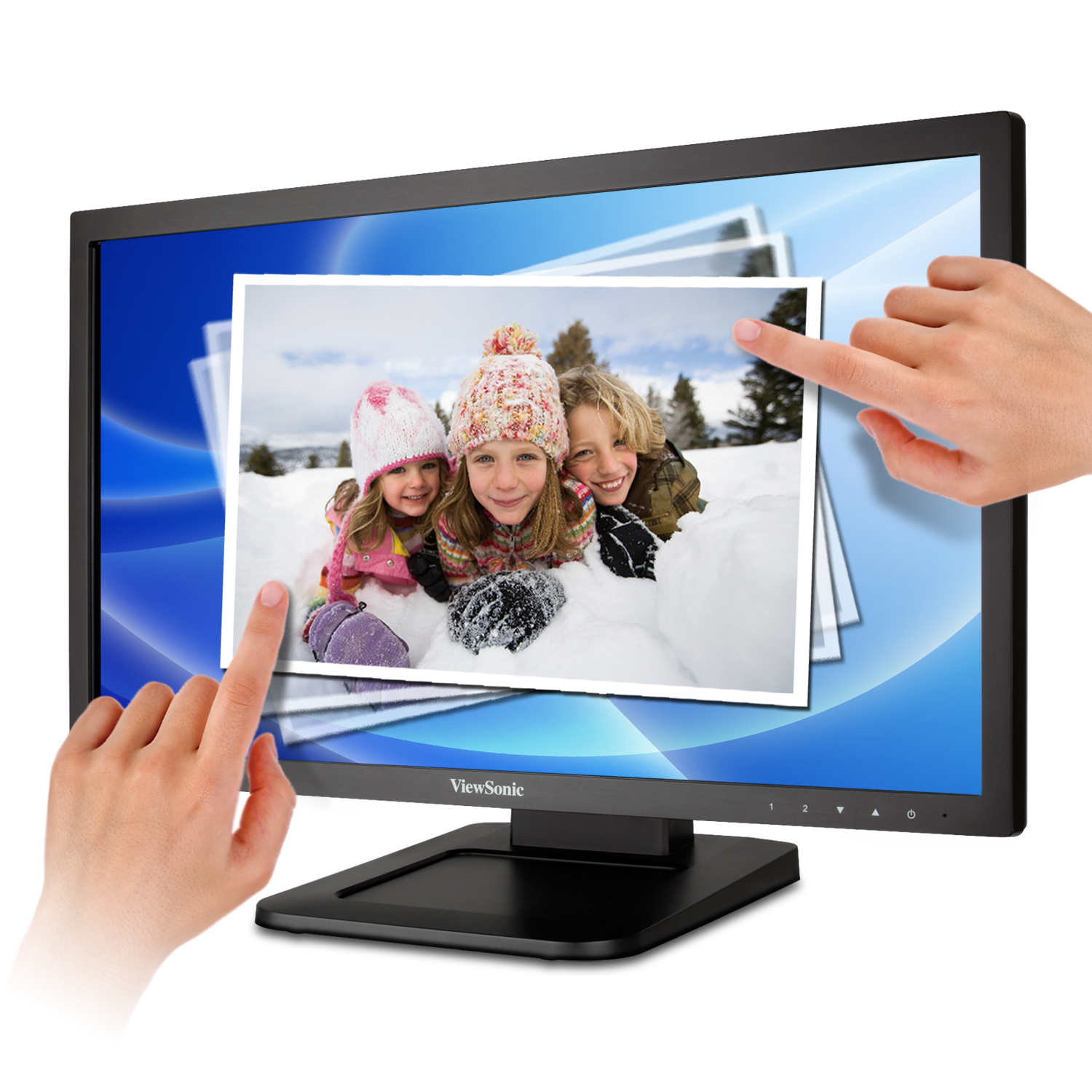ViewSonic TD2220 - LED monitor - 22" (21.5" viewable) - touchscreen - 1920 x 1080 Full HD (1080p) - TN - 200 cd/m������ - 1000:1 - 5 ms - DVI-D, VGA - speakers - image 3 of 8