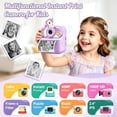 thumbnail image 2 of MOMOTER Unicorn Kids Instant Print Camera, 2.4" Screen, 1080P Digital, Selfie Video MP3 Games, 32GB Card, 4 Paper Rolls, Toy Gift Purple, 2 of 8