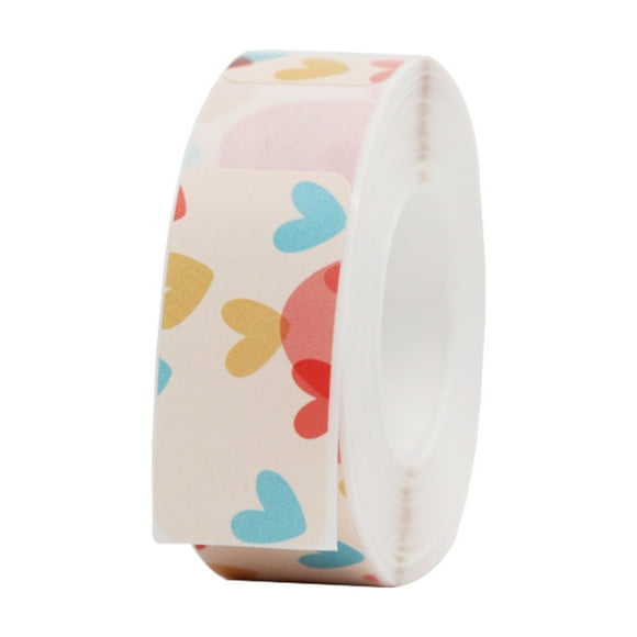 Waterproof & Oil-Proof Thermal Printing Colorful Heart Stickers - 30x15mm (1.2x0.6 inch) 200pcs/ Roll, Tear-Resistant & Scratch-Proof PVC Label Paper for Home Kitchen Jars, Retail Price Tags, Office