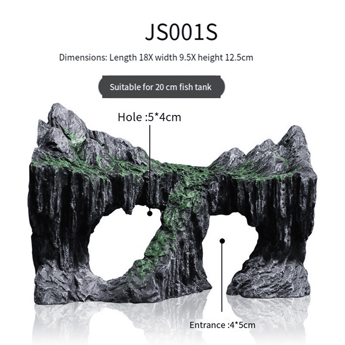 Resin -Aquarium Decoration Fish Tank Simulated Rock Mountain Ornament Rocks Cave for Rest Hide Play Breed,A
