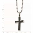 thumbnail image 2 of Stainless Steel Polished With Carbon Fiber Inlay Cross 22In Necklace (22 X 18) Made In China -Jewelry By Sweet Pea, 2 of 6