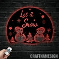 thumbnail image 2 of Craftnamesign Let It Snow Metal Sign Led Light, Snowman Metal Sign, Christmas Metal Signs, 2 of 5