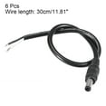 thumbnail image 3 of Uxcell DC Power 5.5mm x 2.5mm 10A 18AWG, Conector macho de enchufe de barril Pigtail de 11.81" de longitud negro 6 piezas, 3 of 3