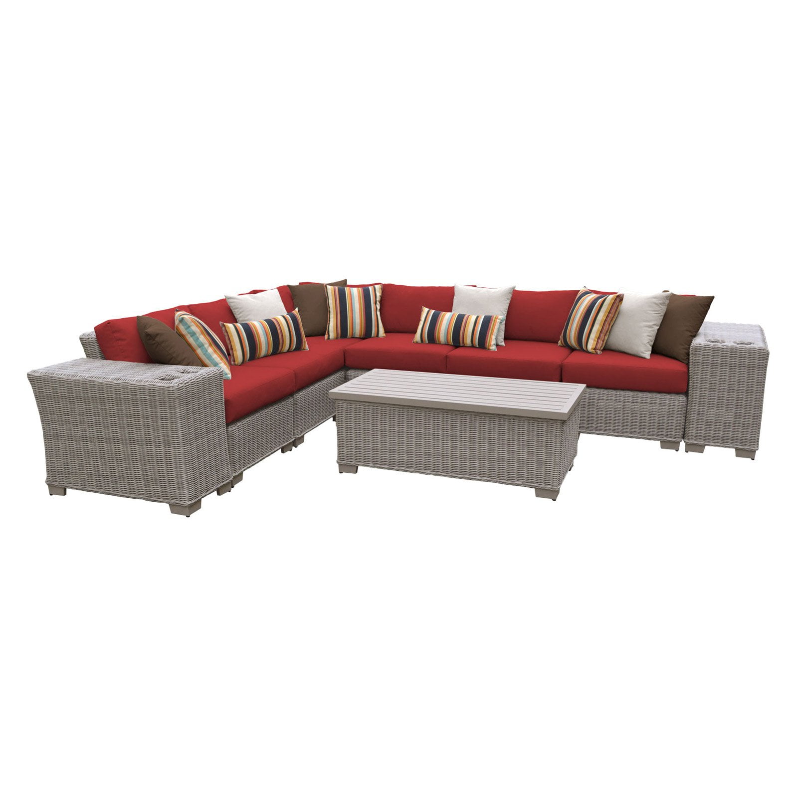 Tk Classics Coast 9 Piece Wicker Patio Furniture Set With Storage Tk Classics Coast 9 Piece Wicker Patio Furniture Set With Storage Coffee Table Com