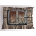 thumbnail image 1 of Rustic Pillow Sham Wooden Tree Planks with Old and Rusty Two Angled Boat Door Image Artwork Print, Decorative Standard Queen Size Printed Pillowcase, 30 X 20 Inches, Brown and Grey, by Ambesonne, 1 of 2