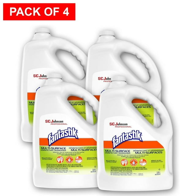Fantastik Original Disinfectant Refill 3.8L (1 Gallon) (4 Unit Pack) Total 4 Gallons Refills (Packaging May Vary)