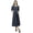 Blue, variant on Bimba Women's Classic Chic Cotton Dress Formal 3/4 Sleeve A-line Pocket Dress