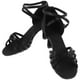 thumbnail image 4 of 1 par de zapatos de tacón alto con tiras anudadas para baile latino para mujer, talla 37 (negro), 4 of 6