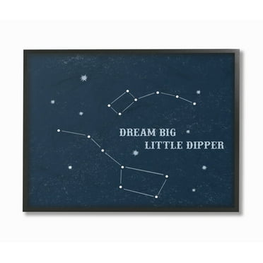 Stupell Industries Dream Big Little Dipper Stars Novelty Painting Black Framed Art Print Wall Art, 11 x 14